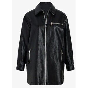 Express Faux Leather Cinched Oversized Bomber Jacket Size L